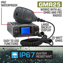 Load image into Gallery viewer, Radio Kit Plus - GMR25 Waterproof GMRS Mobile Radio Kit with External Speaker