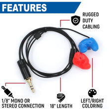 Load image into Gallery viewer, Challenger Semi-Custom Molded Ear Bud Speakers with 1/8  Plug - Mono