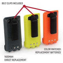 Load image into Gallery viewer, GMR2 Replacement Battery with 12v Charge Port and Belt Clip - Safety Yellow