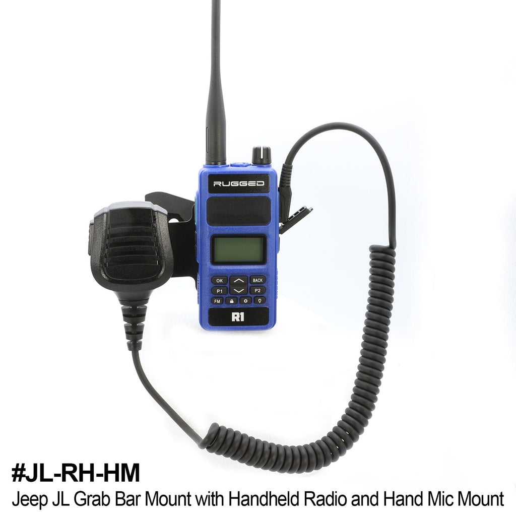 Handheld Radio Grab Bar Mount for Jeep JK JKU and JL - Fits R1 / V3 / GMR2 / GMR2 PLUS / RH-5R radios - JL - Radio/Hand Mic Mount