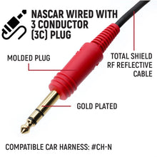 Load image into Gallery viewer, 3C NASCAR Wired Straight Cord Helmet Kit with Mic and 3.5mm Jack