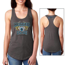 Load image into Gallery viewer, Rugged Radios GARAGE Ladies Racerback Tank Top - Grey - Medium