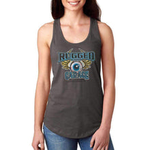 Load image into Gallery viewer, Rugged Radios GARAGE Ladies Racerback Tank Top - Grey - Medium