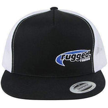 Load image into Gallery viewer, Rugged Radios Flat Bill Snapback Hat - Black and White