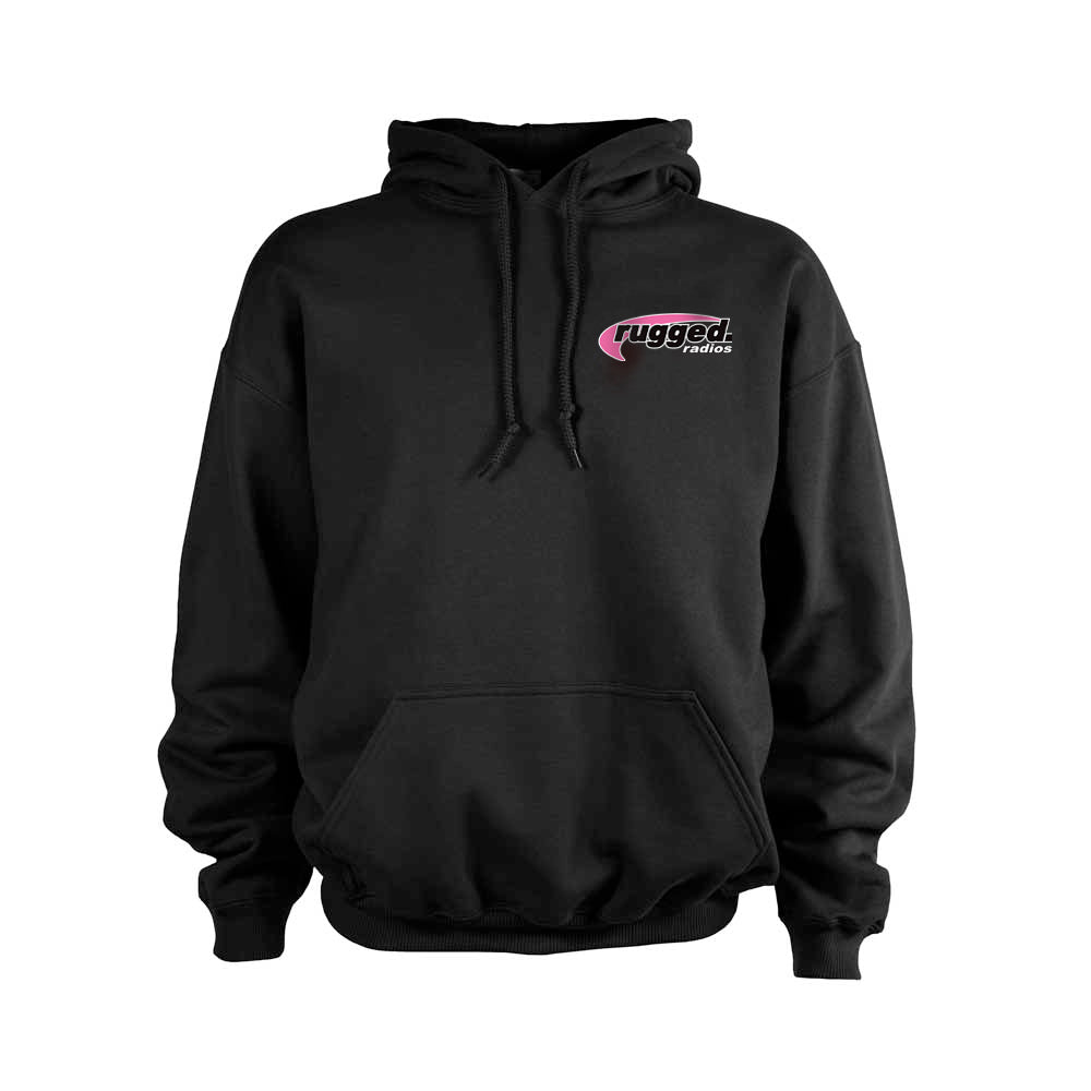 Rugged Radios PINK Pullover Hoodie - Black - MD