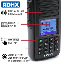 Load image into Gallery viewer, WATERPROOF - Rugged RDH-X - Business Band Two Way Handheld Radio - Digital and Analog - Black
