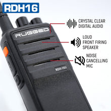 Load image into Gallery viewer, Rugged RDH16 - Business Band Two Way Handheld Radio - Digital and Analog - UHF / Black