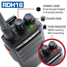 Load image into Gallery viewer, Rugged RDH16 - Business Band Two Way Handheld Radio - Digital and Analog - UHF / Black