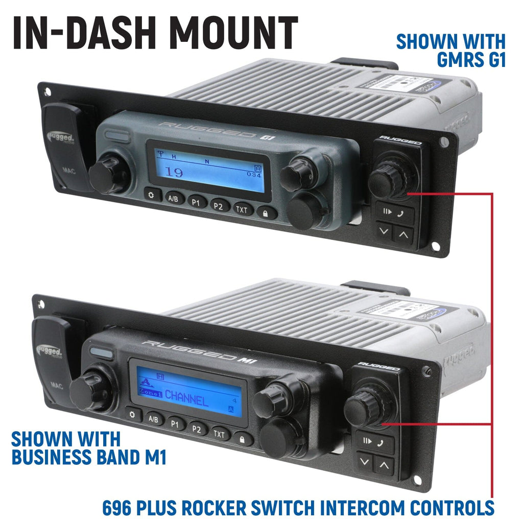 Yamaha Wolverine RMAX Complete Communication Kit with Rocker Switch Bluetooth Intercom and 2-Way Radio - STX Stereo Remote Head / M1 VHF Business Band