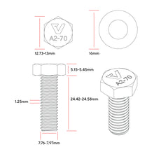 Load image into Gallery viewer, M8x25mm UTV Beadlock Hardware Kit Black